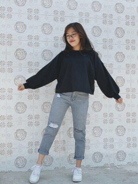 áo thun nữ form rộng tay lỡ croptop siêu hot PTN FASHION