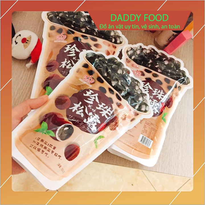 Kẹo trà sữa trân châu đen đài loan gói 120g, có thể pha thành trà sữa, thêm chút đá uống thoải mái