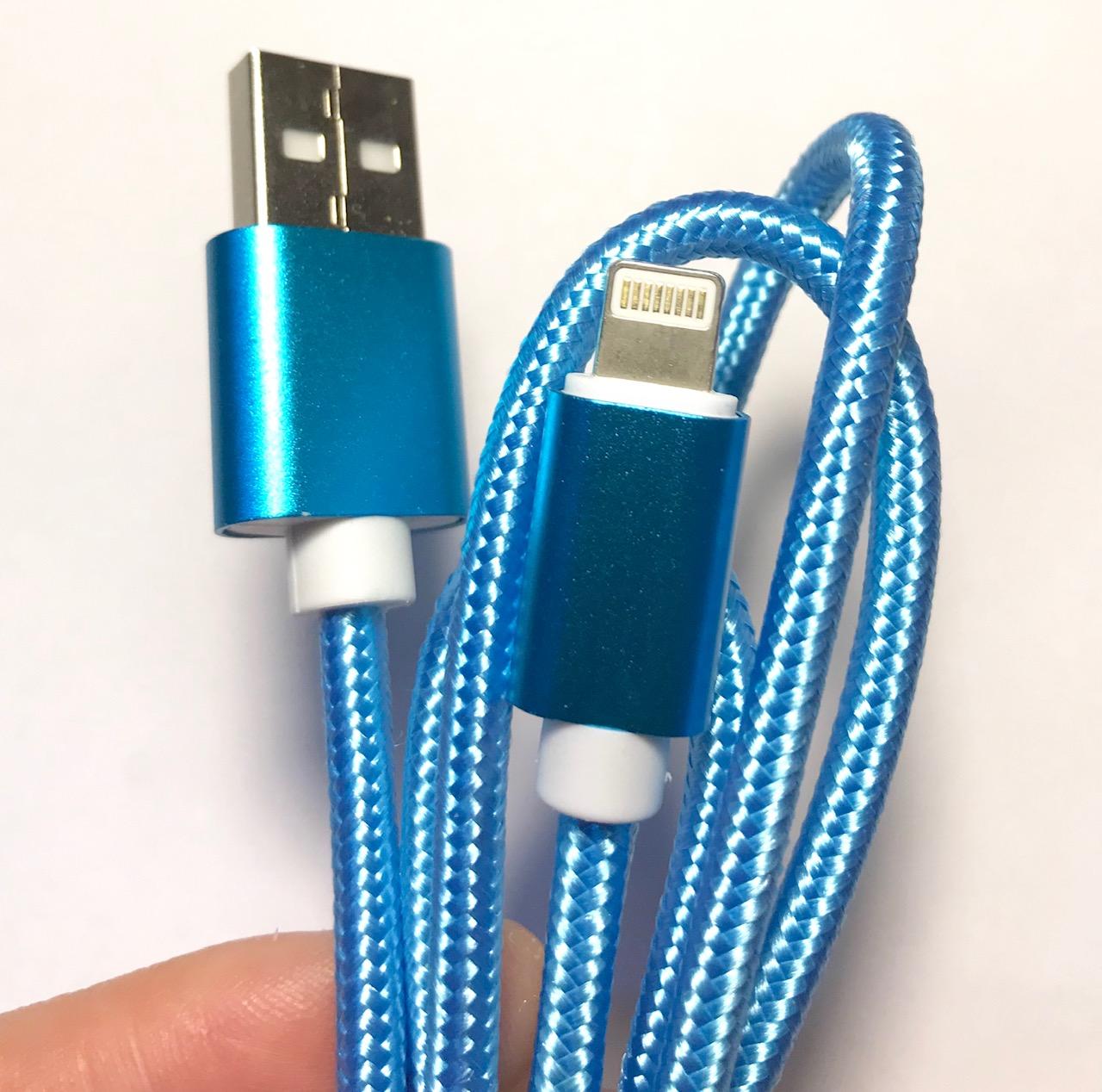 DÂY CÁP SẠC BỌC DÙ VIỀN NHÔM IPHONE - 6,7,8,X,XMS