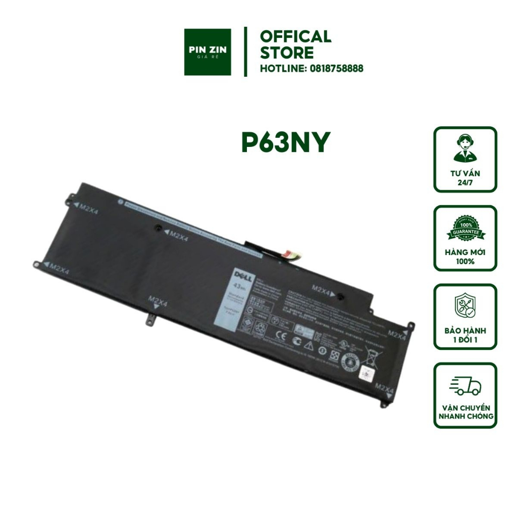 [PIN ZIN NEW ] PIN MÁY TÍNH XÁCH TAY Dell (Original)43Wh Dell Latitude 13 7370 E7370 P63NY ZIN