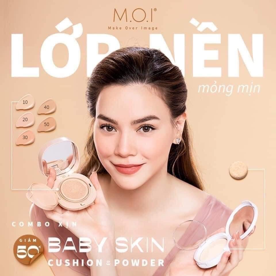 [HCM] PHẤN PHỦ KỀM DẦU M.O.I HỒ NGỌC HÀ CHÍNH HÃNG TẶNG MINI TẨY TRANG 40ML NHƯ HÌNH , KHÁNG NƯỚC , KHÁNG MỒ HÔI MÀU TRUNG TÍNH độ che phủ cao  . Những hạt phấn nhỏ li ti thẩm thấu nhanh  không còn bết , rít