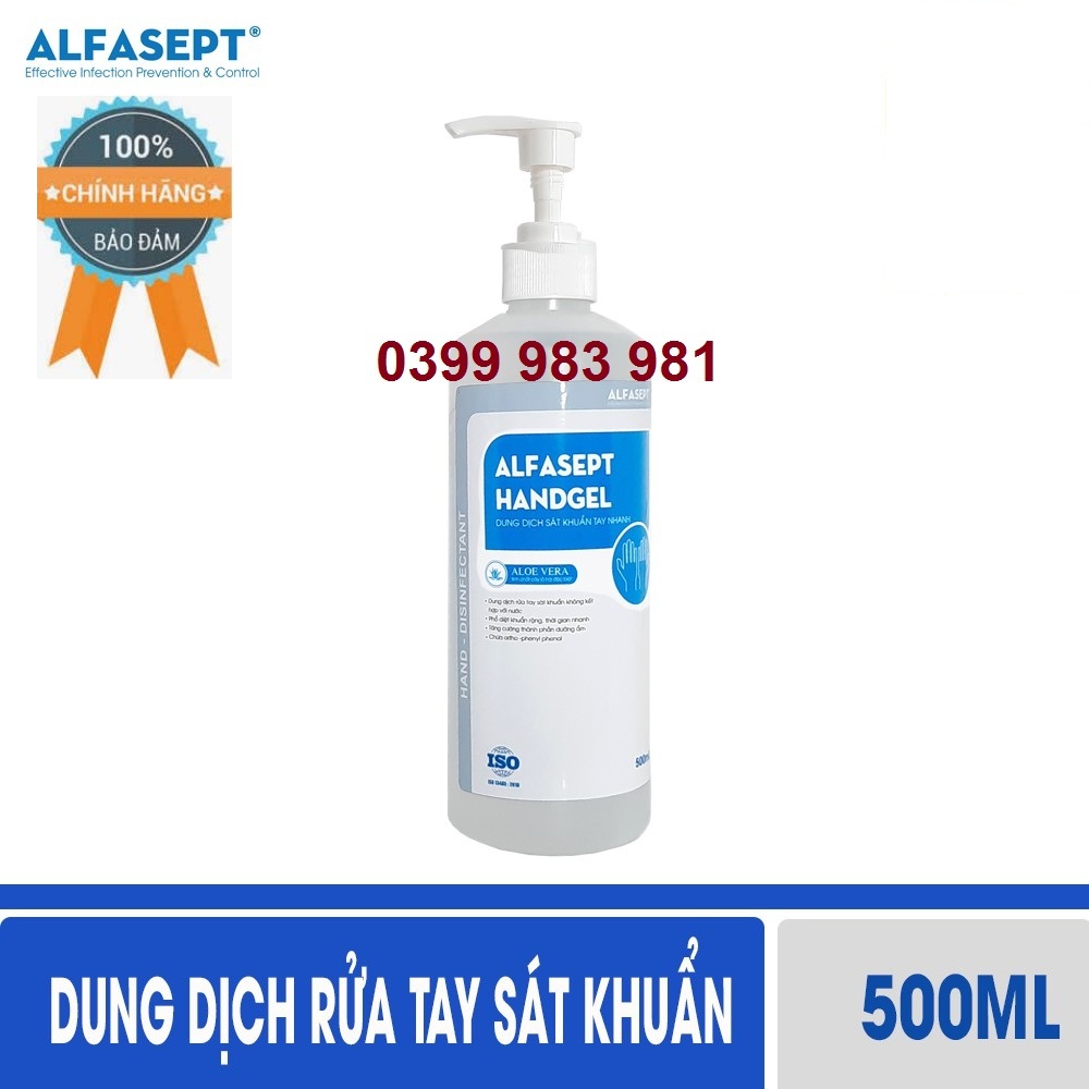 Xả kho dung dịch rửa tay dạng gel alfasept handgel 500ml