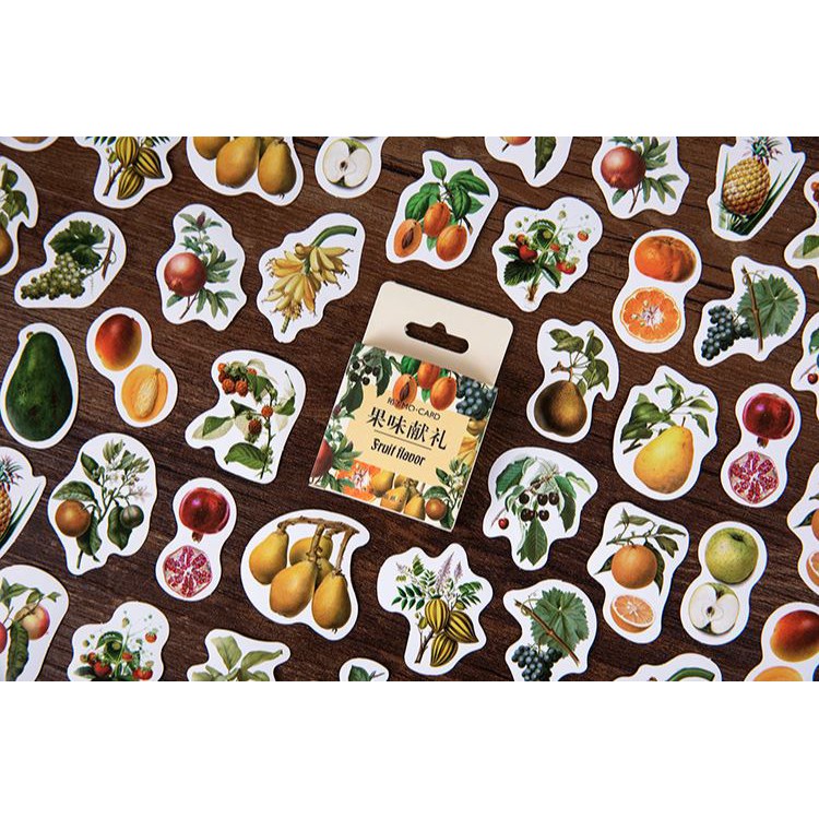 Bộ 45 sticker hàn quốc hình quả dán trang trí e20