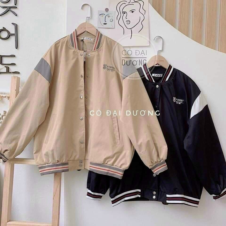 Áo khoác cadigan nam nữ, áo khoác bomber kiểu dáng bóng chày thời trang