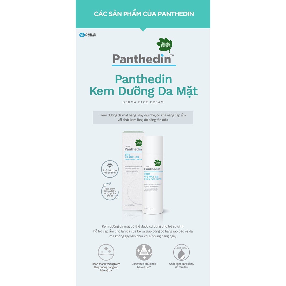 kem dưỡng da mặt cho bé từ 0-36 tháng greenfinger panthedin derma face cream 50ml 6