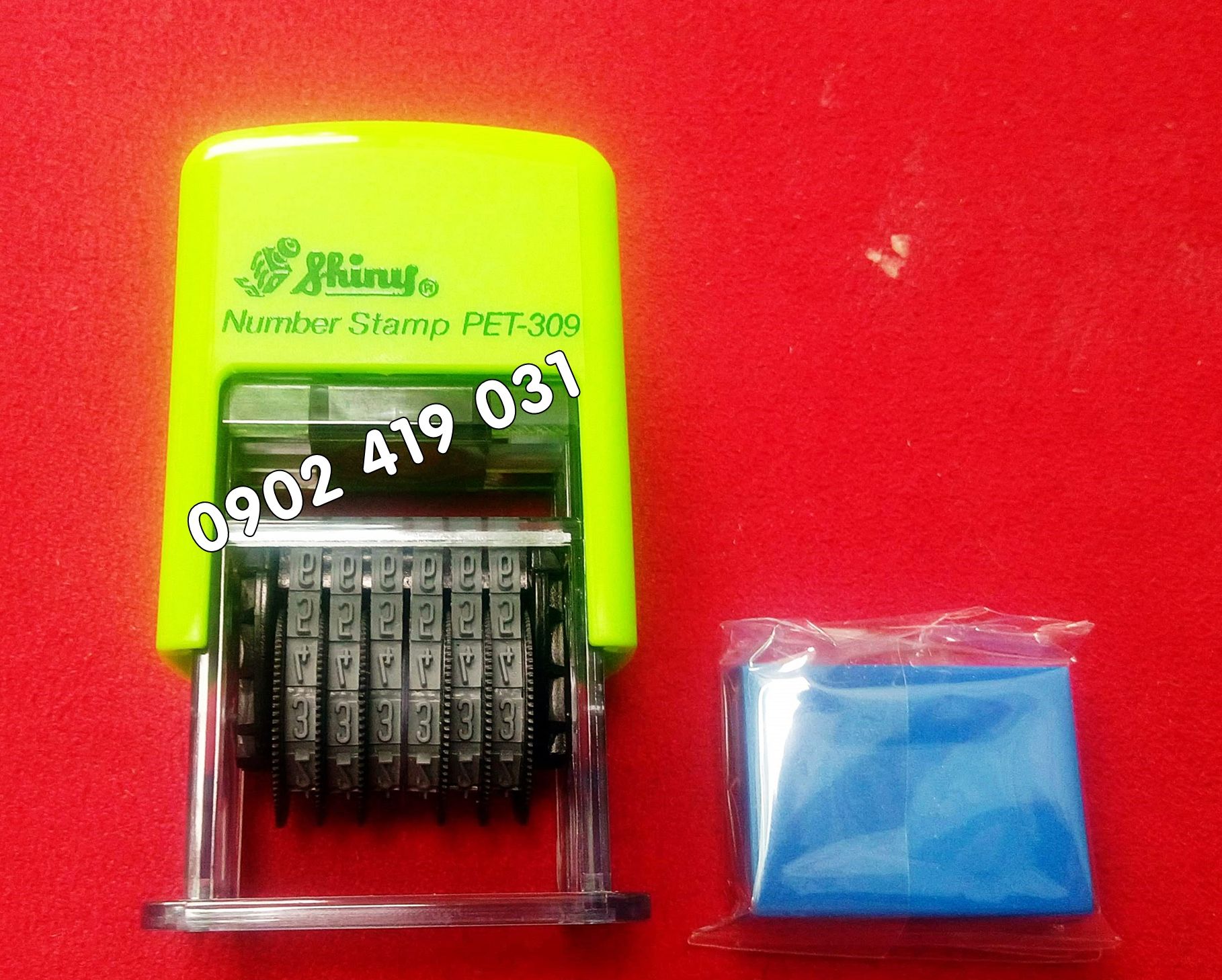 Con Dấu Đóng 6 Số Shiny PET-309, dấu đóng số ( 6 Numbering Stamp )