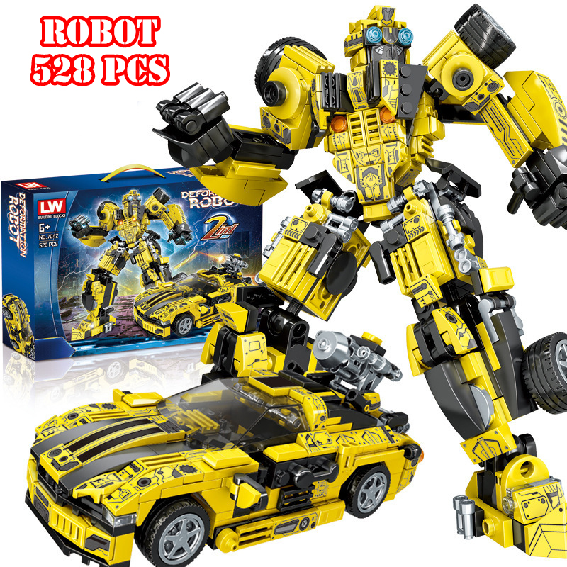 528 chi tiết bộ đồ chơi xếp hình robot biến hình bumblebee - lắp ráp robot người máy oto biến hình