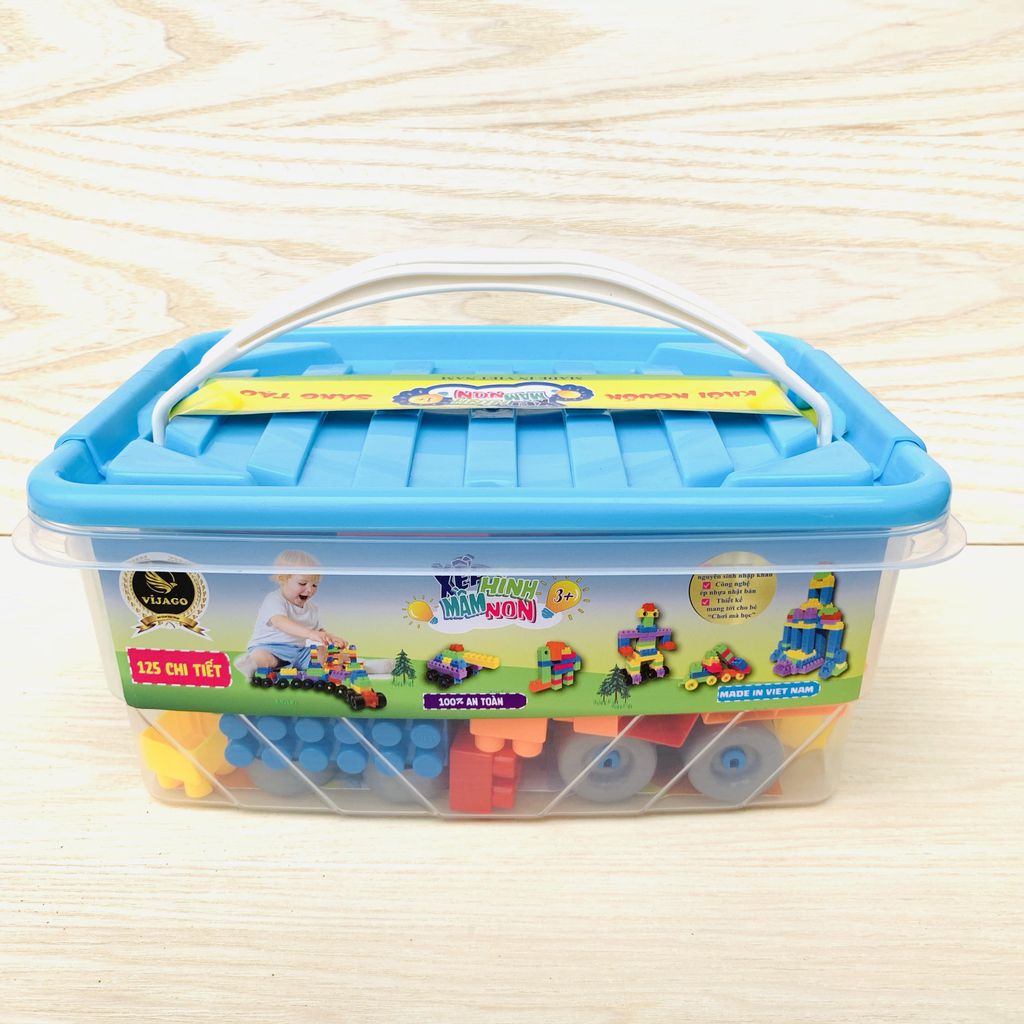 [Siêu Sale] Bộ Đồ Chơi Xếp Hình Xây Dựng Vijago 125 Chi Tiết Có Hộp Đựng Tiện Lợi Cho Bé Phát Triển Tư Duy Sáng Tạo