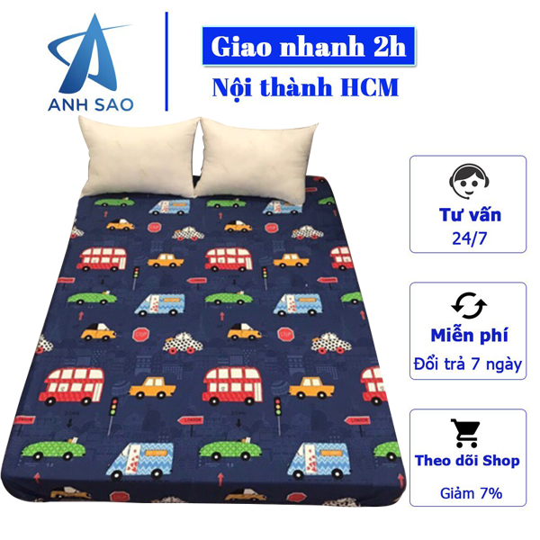 Ga chống thấm cho bé chất liệu cotton Hàn Quốc cao cấp Ánh Sao - kích thước 1m6x2m/1m8x2m