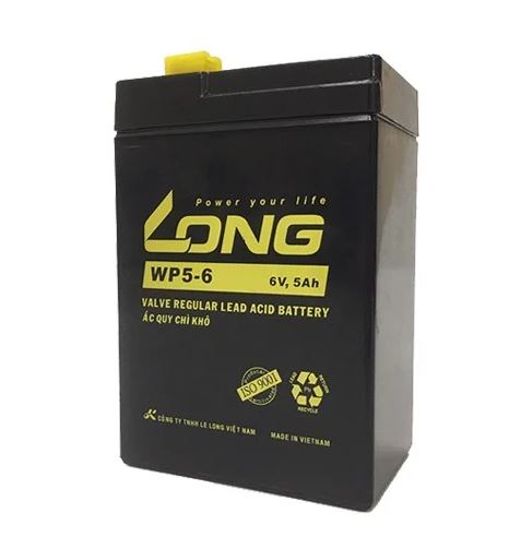 Ắc quy long 6v-5ah wp5-6 bình ắc quy khô 6v
