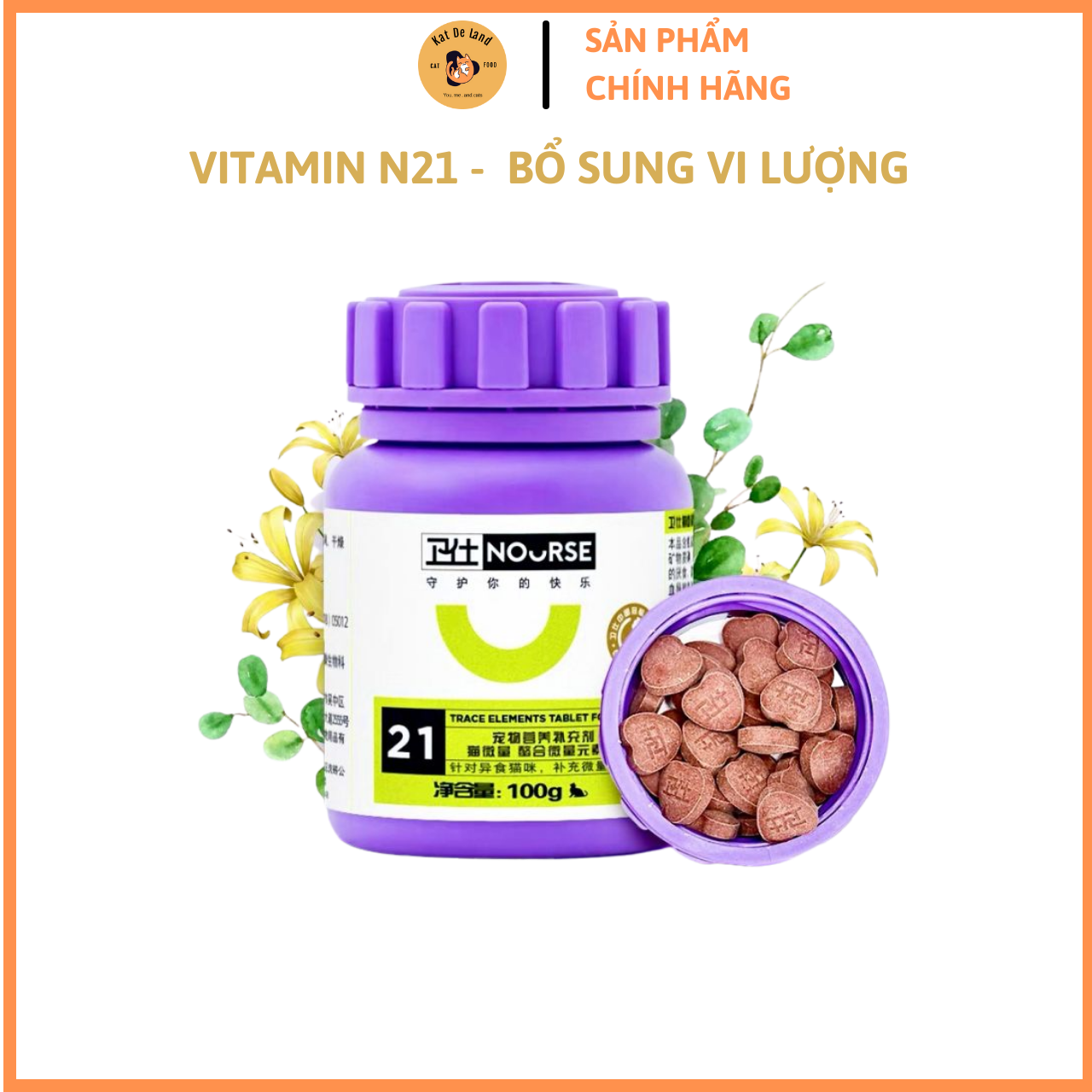 Vitamin cho mèo Nourse 21 bổ sung sắt và nguyên tố vi lượng cho mèo mang thai , mèo thiếu chất 200v