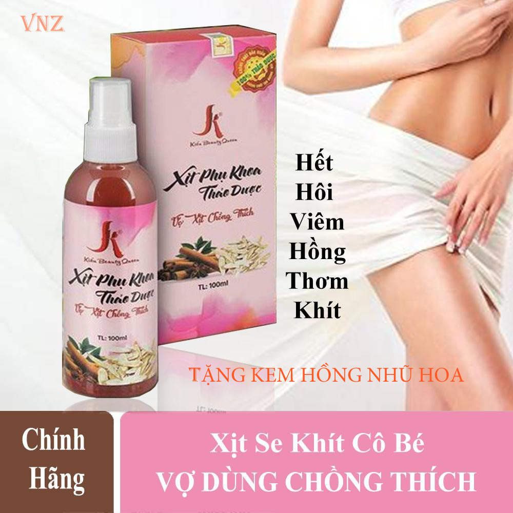 Xịt phụ khoa thảo dược se khít làm hồng kháng viêm khử mùi chai 100ml - che tên sp - tặng kem hồng ti