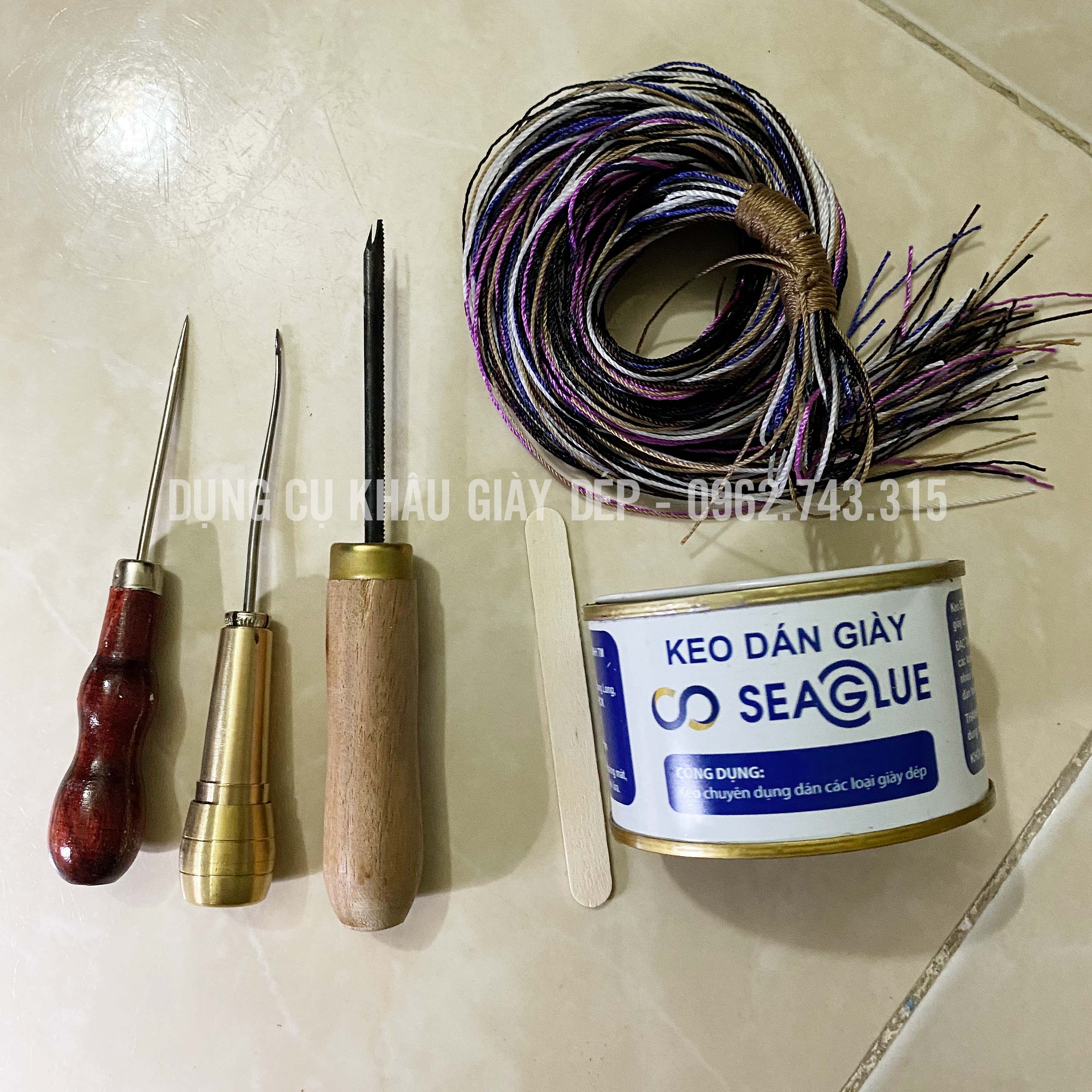 Combo bộ kim khâu giày cán đồng kèm keo dán chuyên dụng
