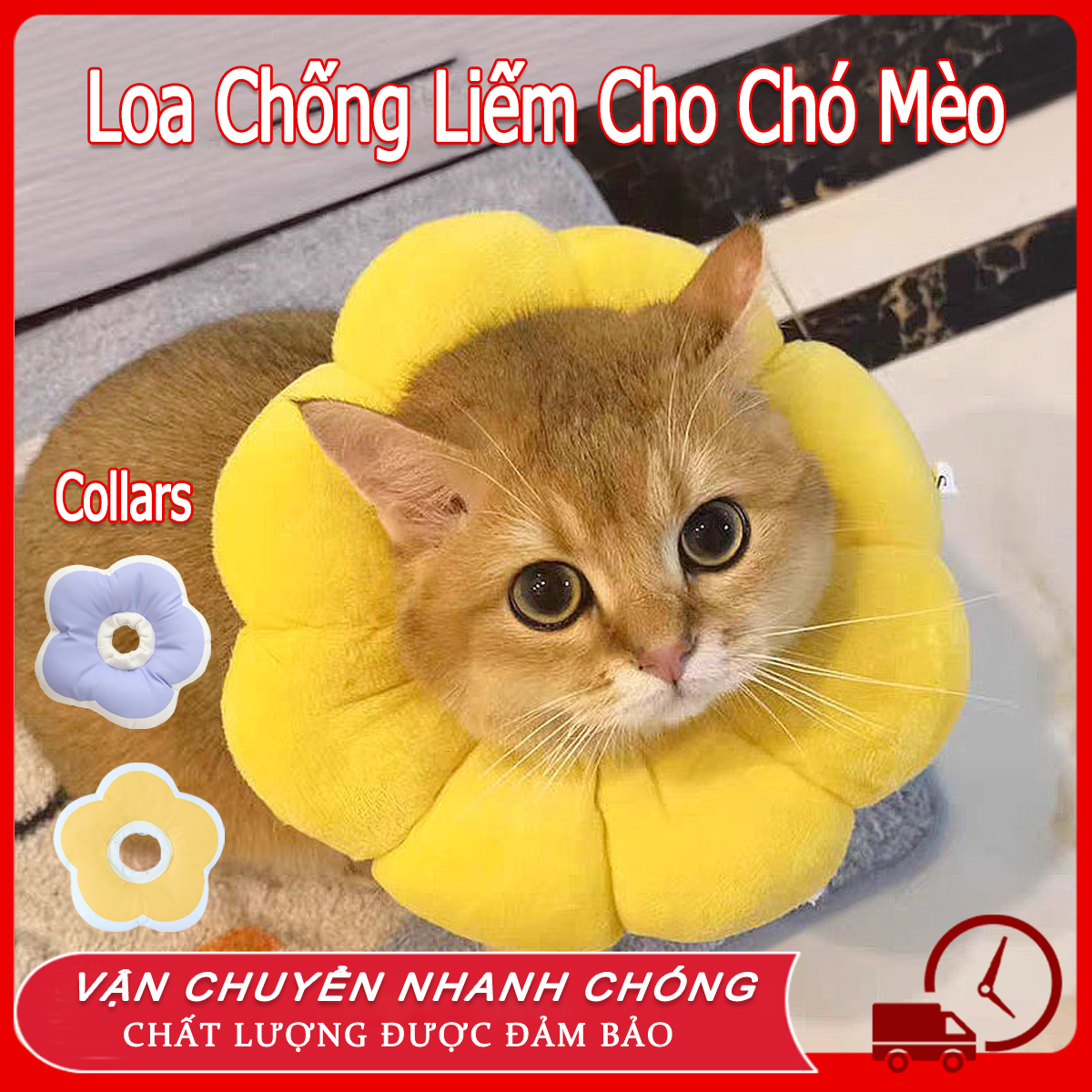 ☀️☀️Collars Vòng cổ chống liếm Loa Chống Liếm Cho Chó Mèo - Gối Chống Liếm Hướng Dương loa chống liếm siêu nhẹ cho mèo