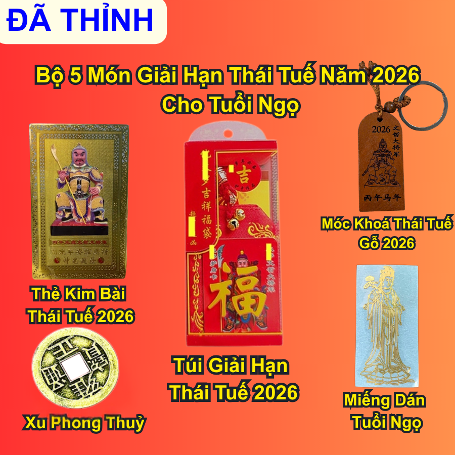 < Đã Khai Quang> Trọn Bộ Cúng Thái Tuế 2026 Dành Cho Các Tuổi Ngọ - Có Kèm Hướng Dẫn - 12 Con Giáp - SP008235