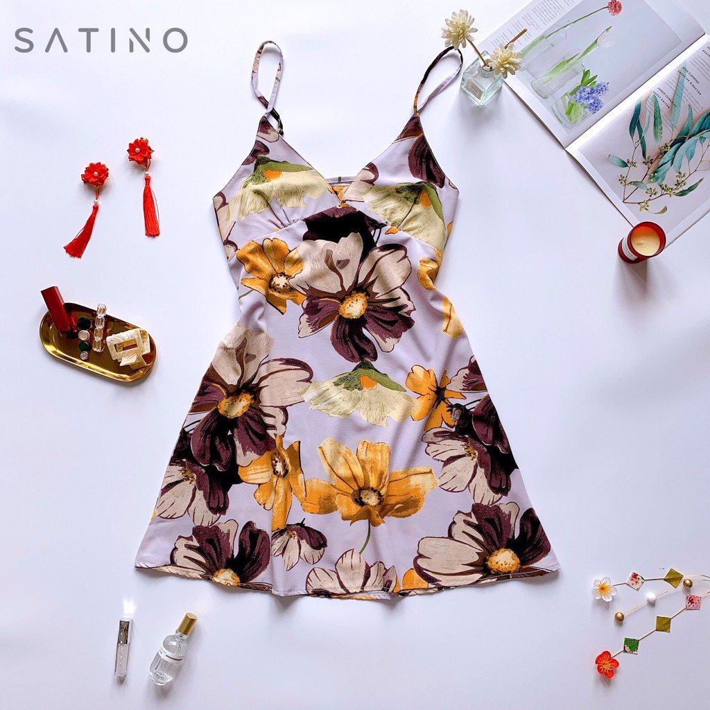 Đầm Tím Nhạt Hoa Hướng Dương