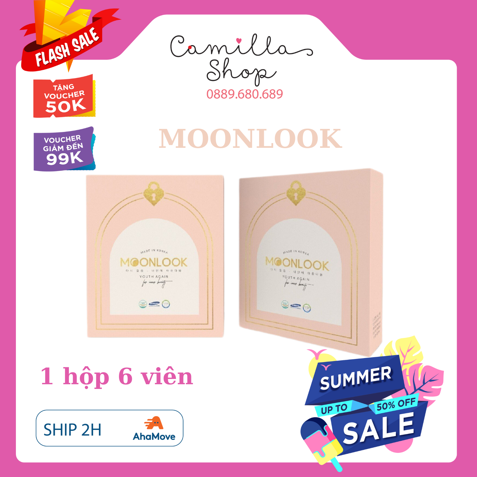 Viên đặt phụ khoa ngọc tình yêu Moonlook bản mới nhất