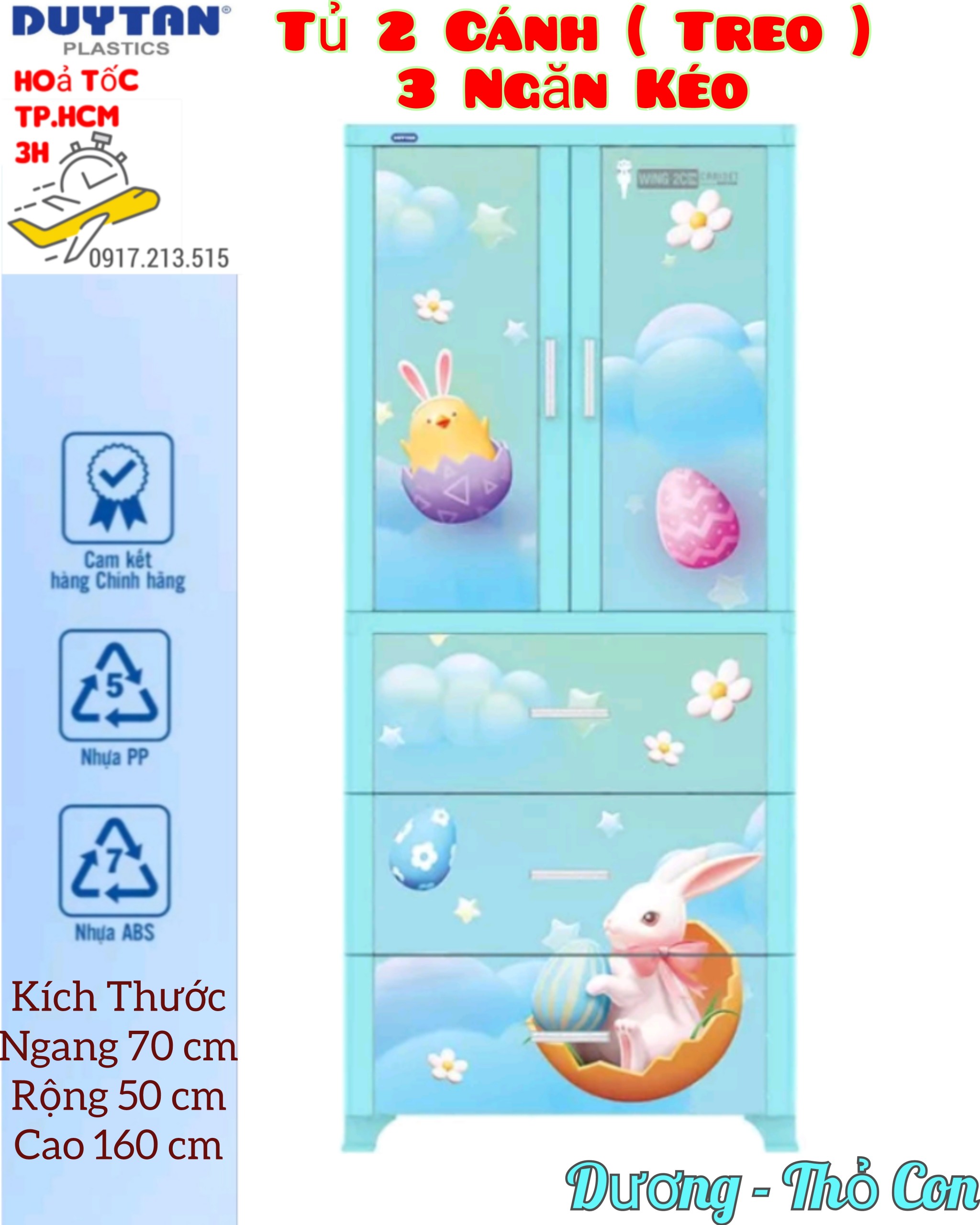 Tủ nhựa duy tân wing 2c-3n - tặng 10 móc áo
