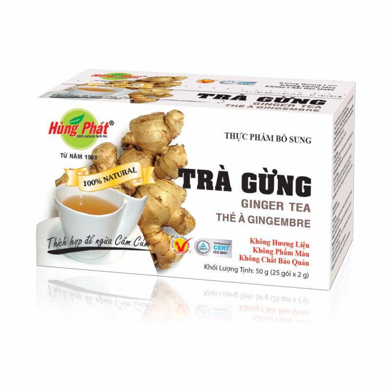 Trà gừng túi lọc Hùng Phát 50gr 25 gói/hộp