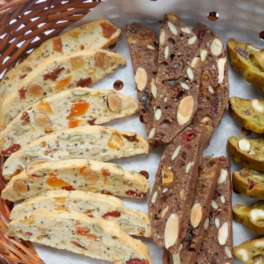 bánh biscotti nguyên cám , bánh dinh dưỡng mix hạt 250 gr VALOMIE, bánh bicotis ăn kiêng