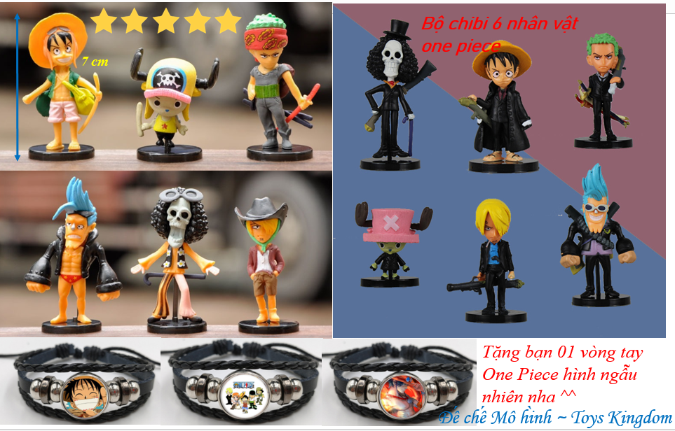 Bộ 6 nhân vật Chibi mô hình One Piece cao 7cm