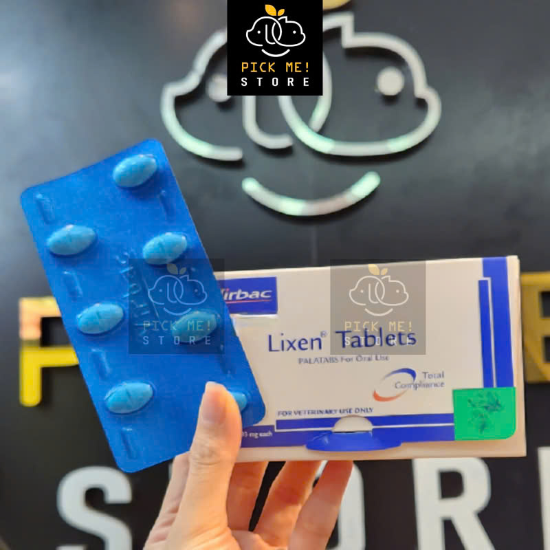 Virbac - Lixen Tablets Kiểm Soát Nhiễm Trùng Da, Dưới Da, Tiết Niệu cho Chó Mèo - Hộp 7 viên