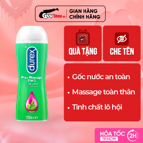 Gel Bôi Trơn Massage Durex Play 2in1 - Chai 200ml | GUNSHOP VIỆT NAM