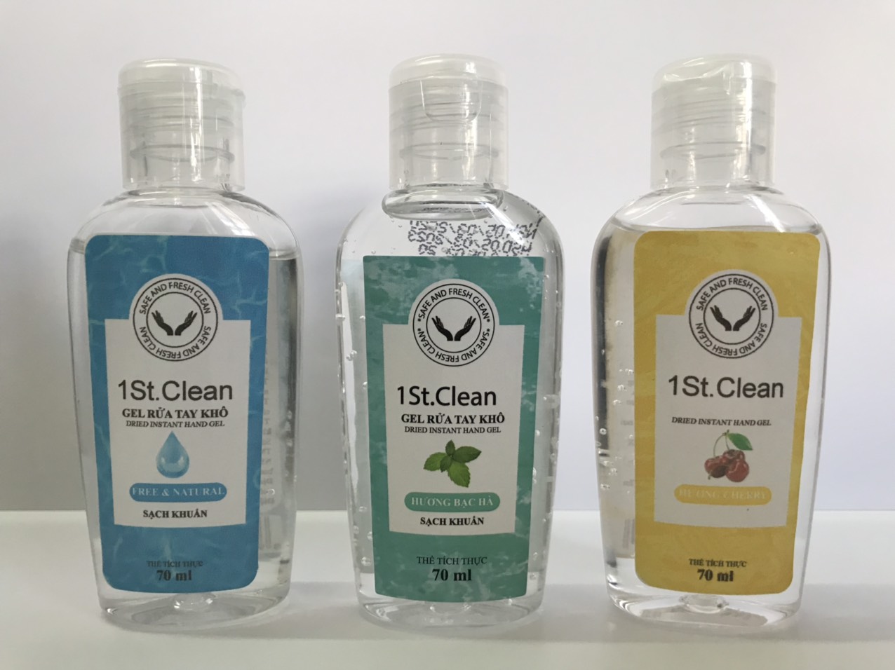 Combo 10 chai gel rửa tay khô 1st.clean hương bạc hà 70ml