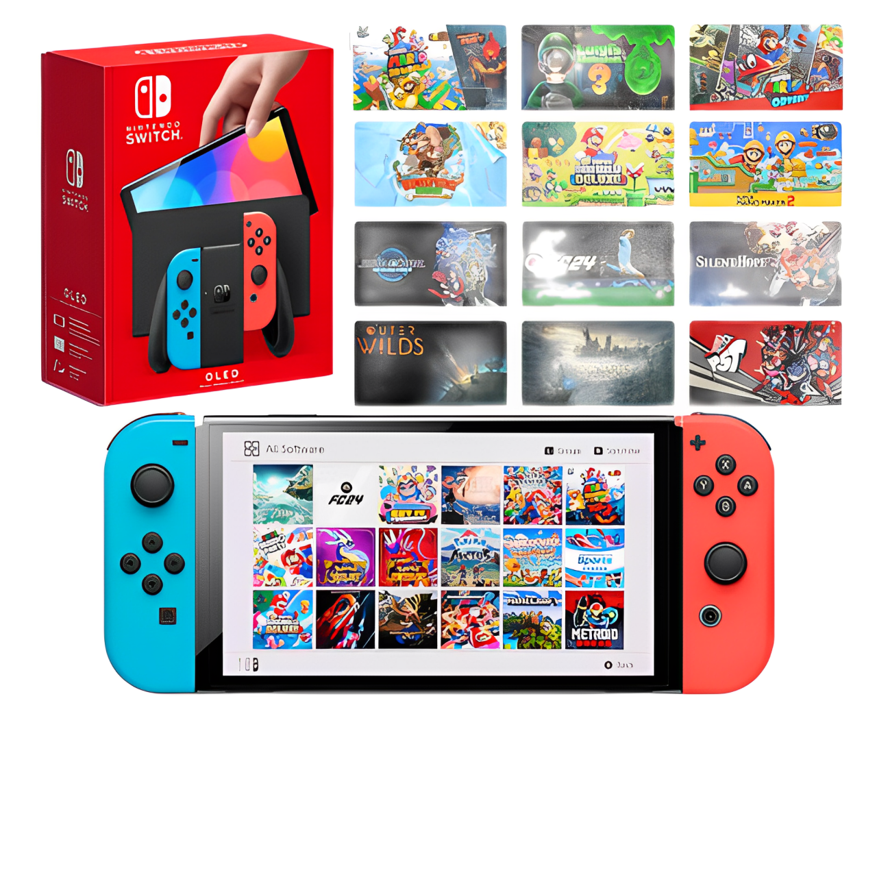 Nintendo Switch OLED Likenew 99% FULLBOX Nohack + MODCHIP HACK Fullgame 128-256GB