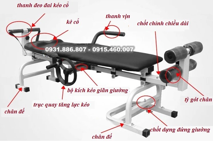 [HCM]Giường kéo giãn cột sống cổ đốt sống cơ giá rẻ