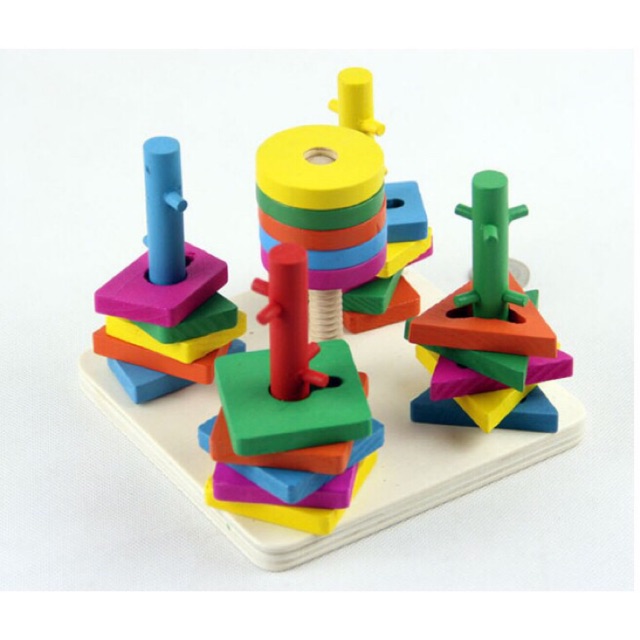 Thả hình 3D đế vuông 5 trụ