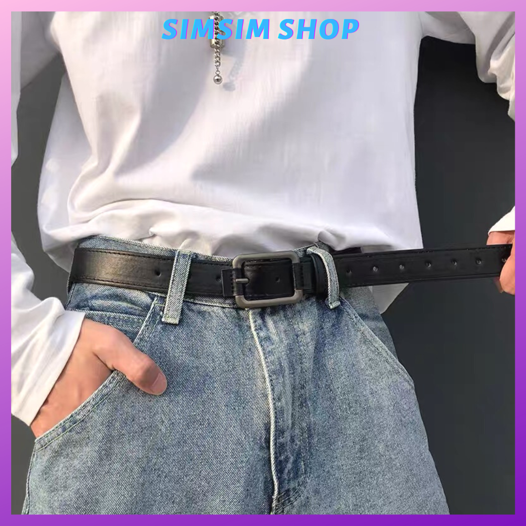 Thắt lưng NAM Vuông chữ nhật cá tính TLN001 - Dây nịt da cho Nam giới trẻ trung đi học đi làm style hàn quốc