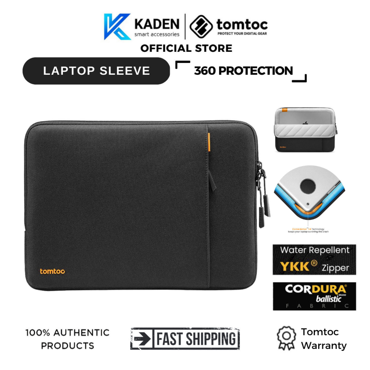 Túi chống sốc TOMTOC (USA) 360° Protective MACBOOK 13/13.3/15/16" - A13 - Hàng Chính Hãng