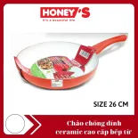 [Size 26cm] Chảo chống dính Honey's ĐÁY TỪ, lòng chảo phủ ceramic an toàn sức khỏe, không bong tróc HO-AF1C261