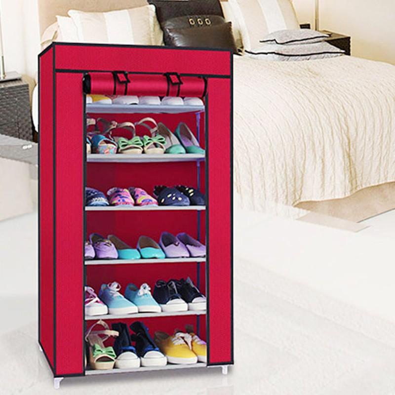 Tủ vải để giày 7 tầng 6 ngăn-Kệ, tủ để giày dép thông minh 7 tầng 6 ngăn bọc vải cao cấp siêu tiện dụng