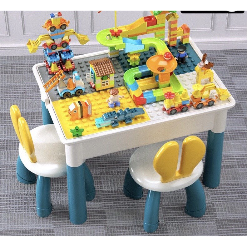 Bàn xếp hình lego đa năng, Bàn học, Bàn ăn, Bàn xếp hình, Có ngăn cất đồ tiện dụng cho bé