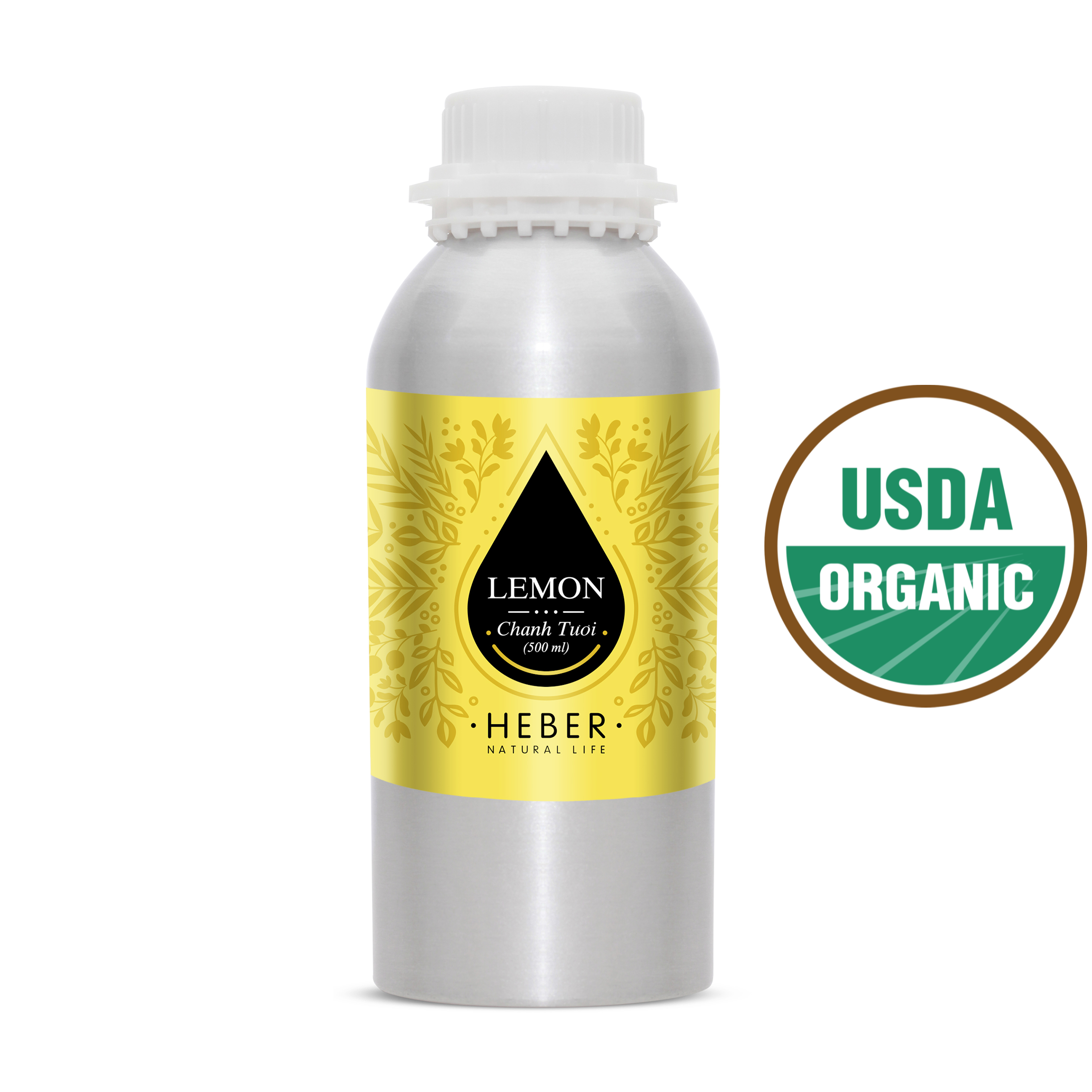 Tinh Dầu Chanh Tươi Lemon Essential Oil Heber Vietnam 100% Thiên Nhiên Nguyên Chất Cao Cấp Nhập Khẩu Từ Ấn Độ Kiểm Nghiệm Quatest 3 Xông Thơm Phòng Hương Dịu Nhẹ