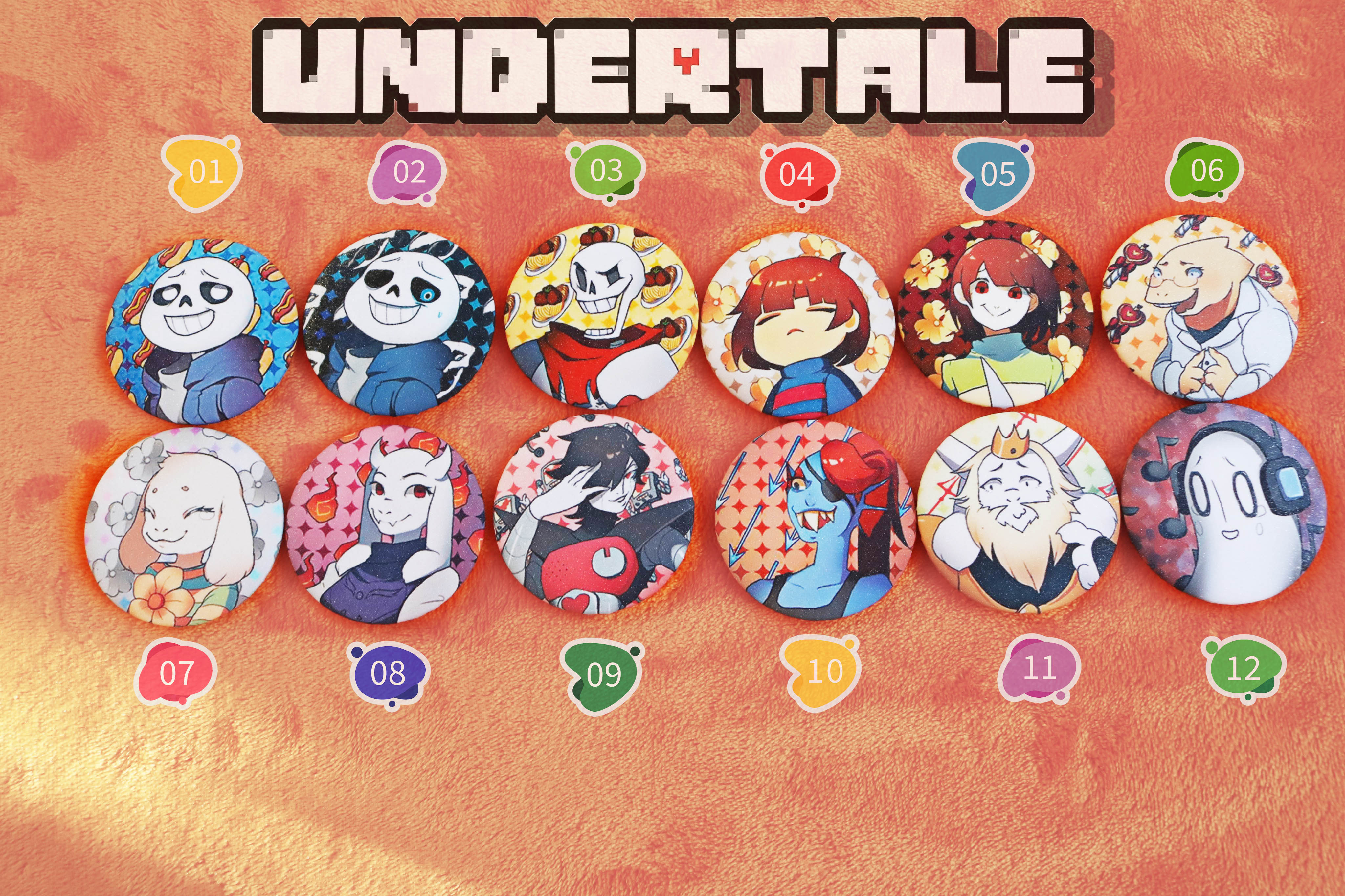 [HCM]Huy hiệu Undertale Sans 36 MẪU NHŨ các phiên bản Game Pin Lấp Lánh