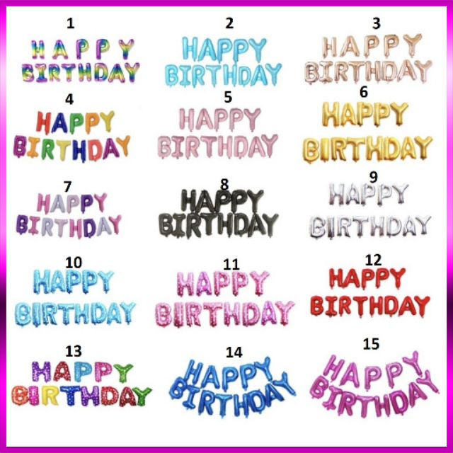 Bộ bóng chữ trang trí Happy Birday 40 cm