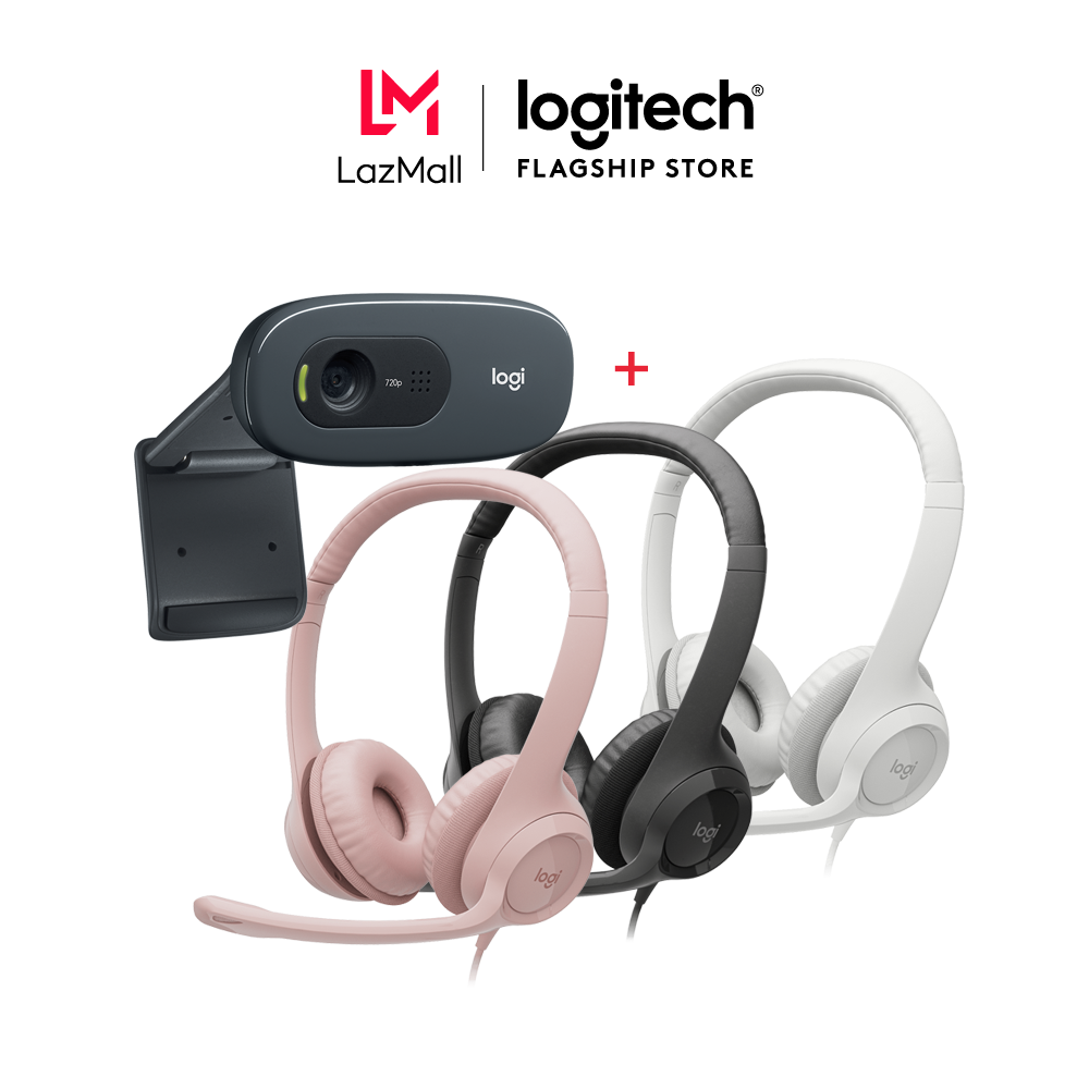 Combo webcam logitech c270 & tai nghe logitech h390