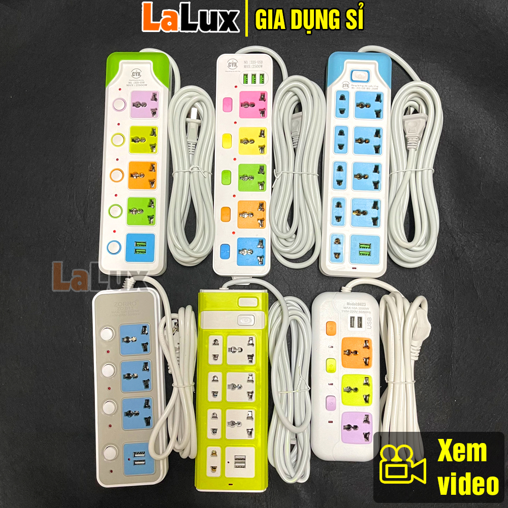 Ổ Cắm Điện Thông Minh Đa Năng CAO CẤP ĐỦ MẪU - Ổ Cắm Điện Đa Năng Dây Dài Tuỳ Chọn GIA DỤNG LALUX