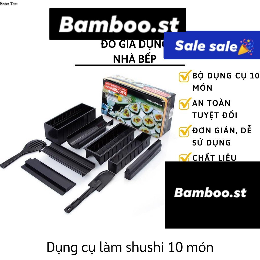 Khuôn làm sushi - bộ dụng cụ làm cơm cuộn 10 món chế biến món sushi tại nhà 3778