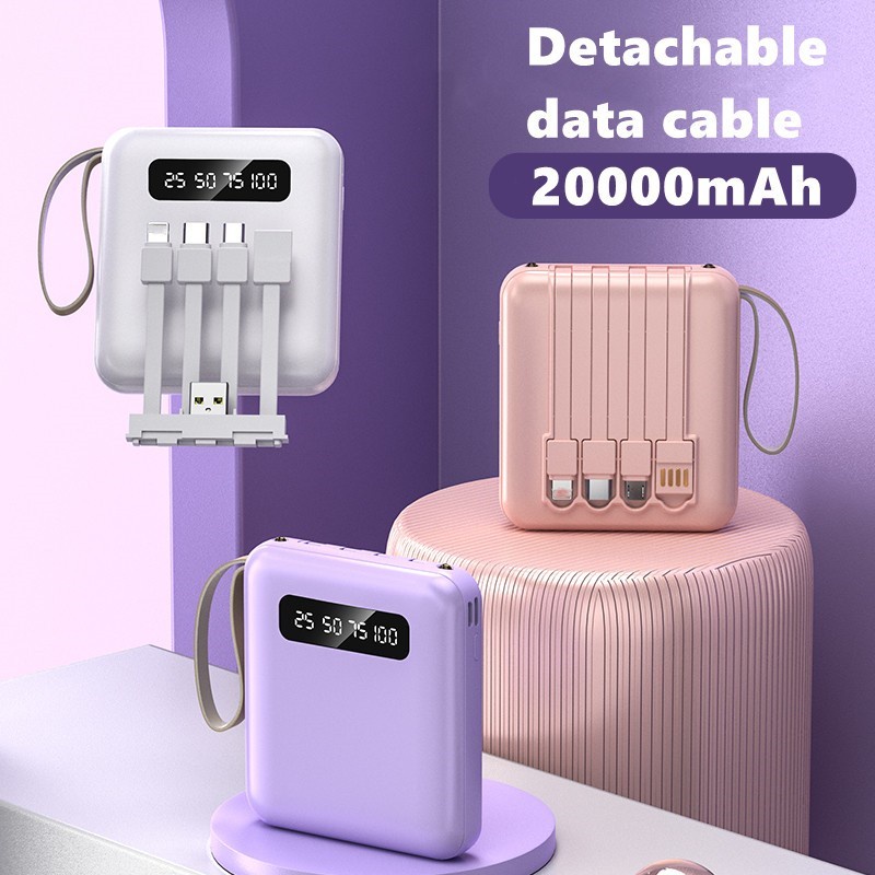 PIN DỰ PHÒNG 20000MAH CAO CẤP, SẠC DỰ PHÒNG MINI 4IN1 THIẾT KẾ HIỆN ĐẠI SANG TRỌNG,PIN SẠC DỰ PHÒNG TÍCH HỢP 2 ĐÈN LED