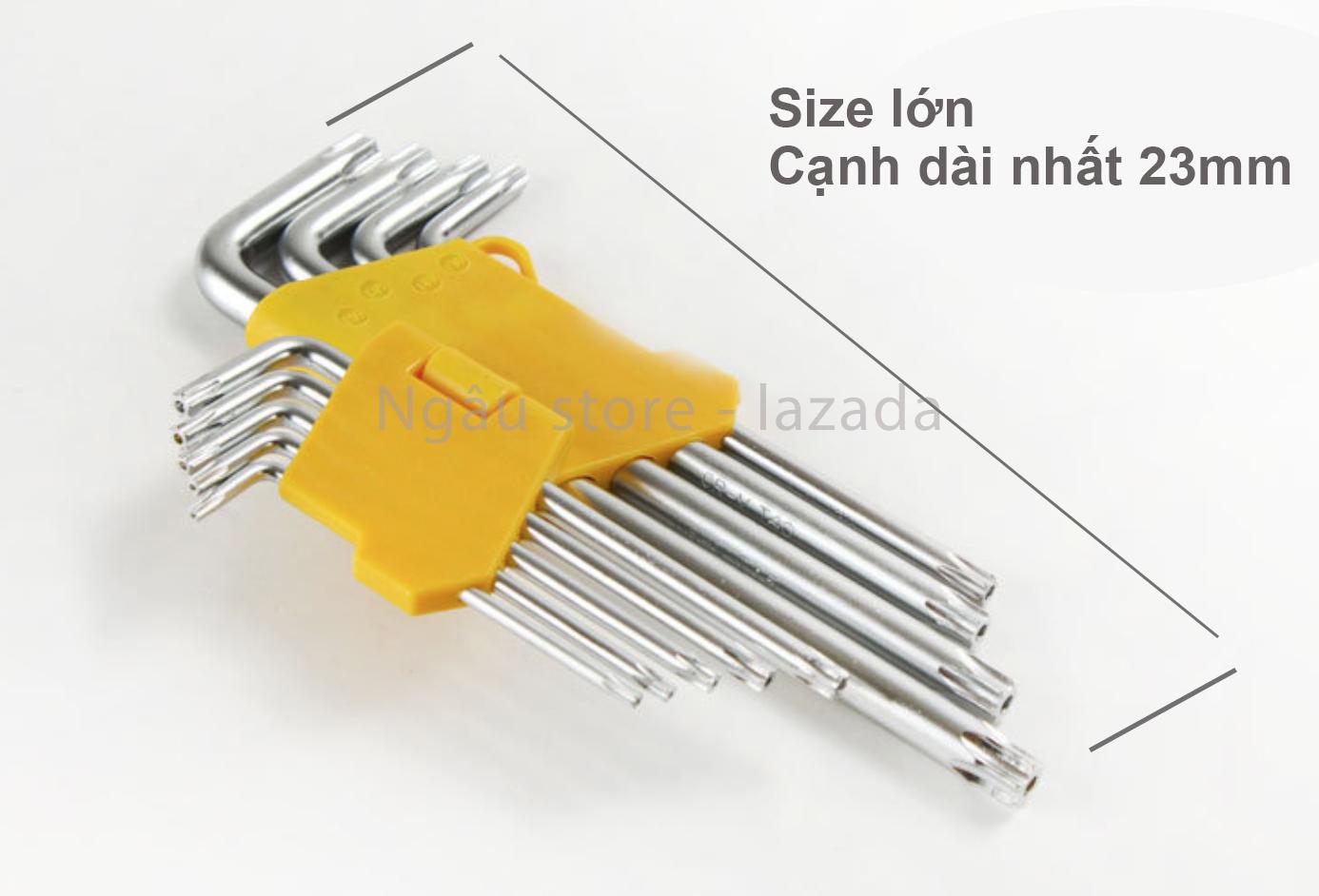 Bộ lục giác hoa thị 9 món kích cỡ - Bộ tuýp vặn vít công cụ hỗ trợ sữa chữa xe máy xe đạp ô tô