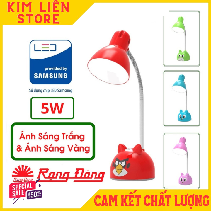 Đèn bàn học chống cận rạng đông rd-rl-27.v2 5w - đèn để bàn siêu dễ thương - chip led sam sung - bảo hành 12 tháng