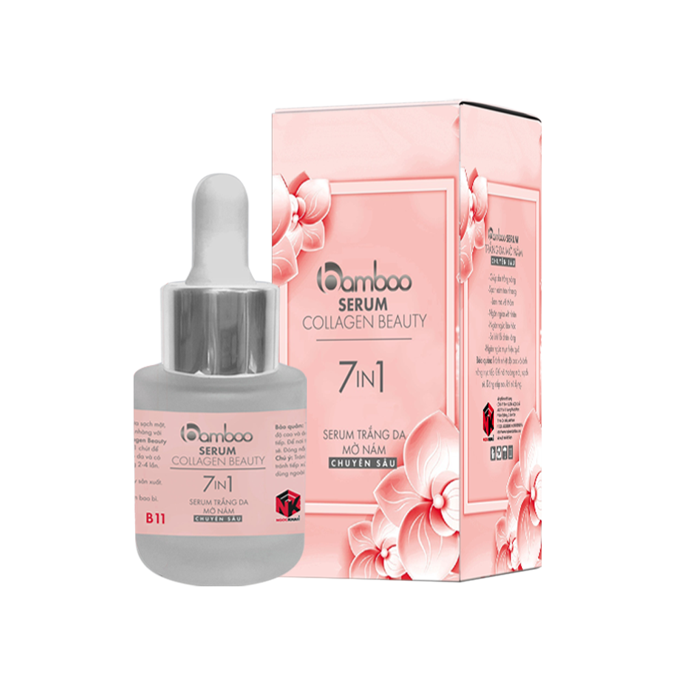 Serum trắng da mờ nám 7 in 1 chuyên sâu bamboo mờ thâm nám tàn nhang dưỡng trắng tái tạo da 20ml b11