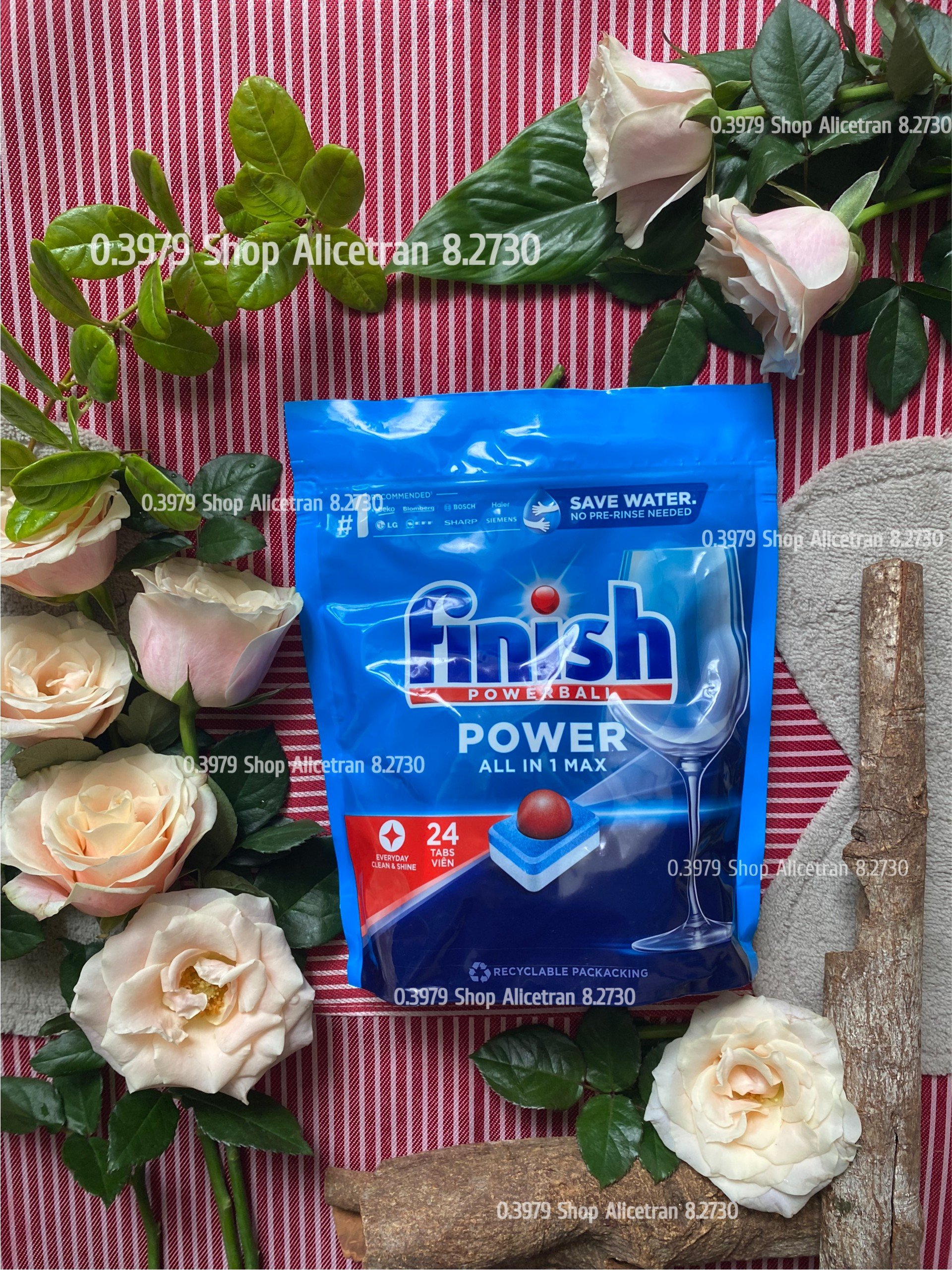 [HCM] Viên rửa chén bát Finish All In 1 max - Túi 24 viên