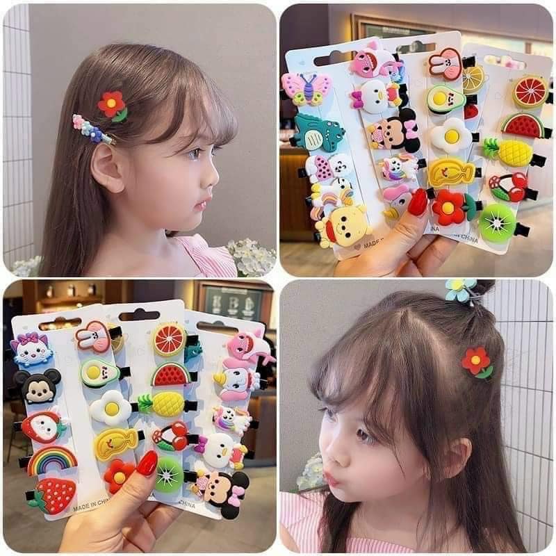 [HÀNG ĐẸP ] Set 10 kẹp tóc HOA QUẢ xinh xắn phong cách Hàn Quốc cho bé yêu