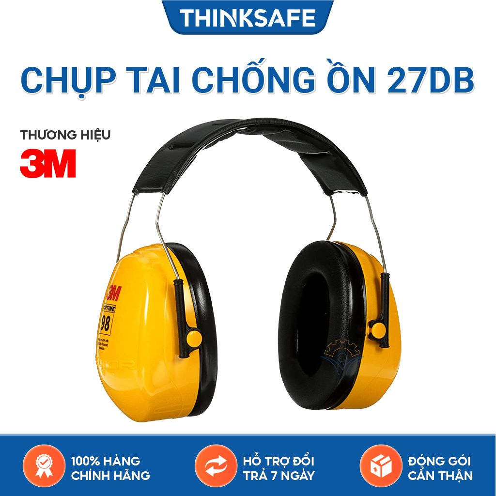 Chụp tai chống ồn 3M H9A Độ giảm ồn 25db phone chống ồn bảo vệ tai, Bịt tai giảm ồn cao cấp - Bảo hộ Thinksafe