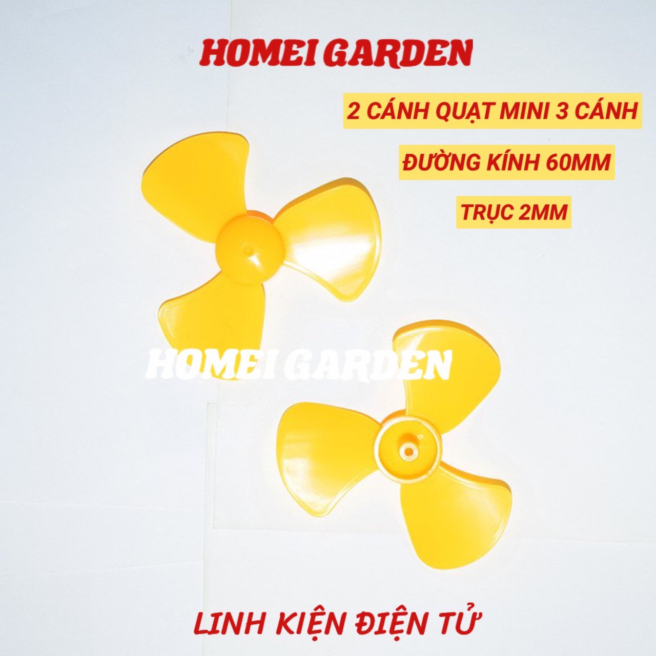 2 cánh quạt mini 3 cánh đường kính 60mm trục 2mm - hm0097